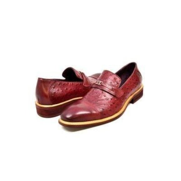 British Walkers Dolche Men's Burgundy Red Leather Loafers - Main Image